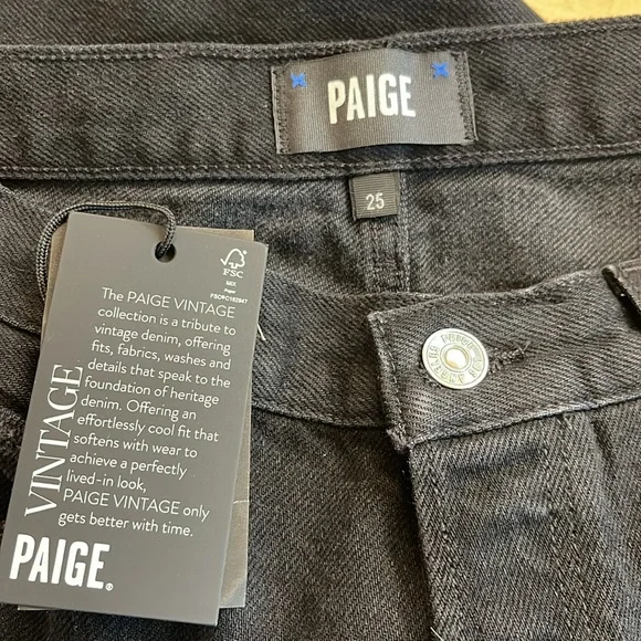 PAIGE NWT Billy Crop High Rise Straight Crop Black Jeans - Picture 3 of 6